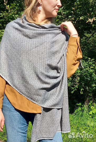 Шарф из кашемира серый