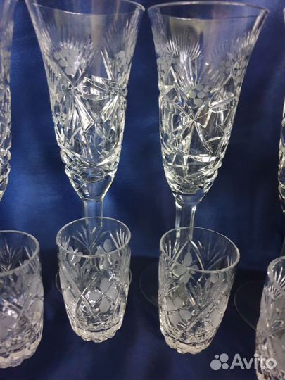 Хрусталь СССР фужеры+рюмки комплект