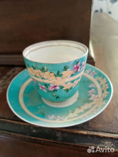 Чашка с блюдцем фарфор лфз