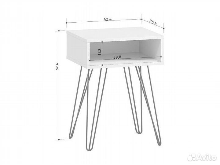 Тумба прикроватная Ивейн-4 Iron Open Latte