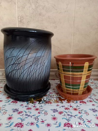 Керамические горшки для цветов бу