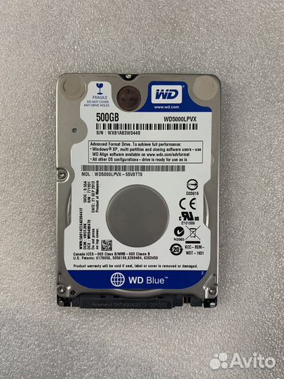 Жесткий диск 500Gb для ноутбука