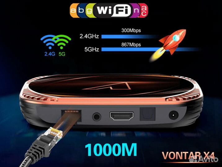 Смарт тв бокс, приставка TV BOX Vontar X4 4/32