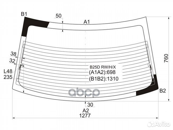 Стекло заднее с обогревом mazda familia/323 4D