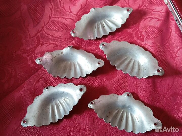 Мебельные ручки ракушки, 5 шт. 1962 год