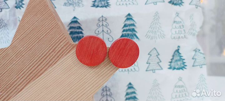 Серьги из натурального дерева