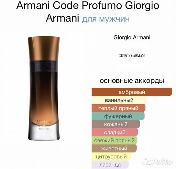 Оригинал Armani Code Profumo распив