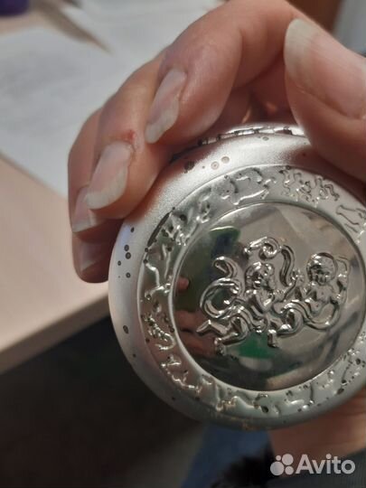 Винтажное зеркальце металл с ангелами