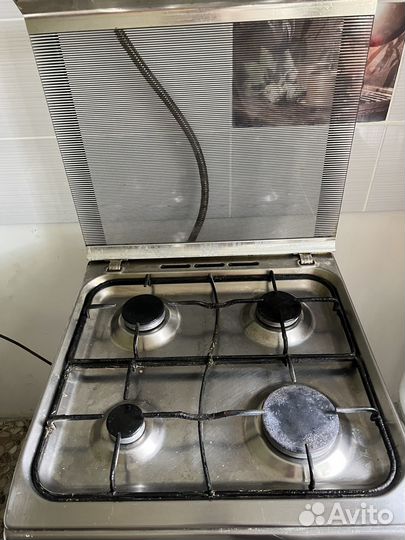 Газовая плита бу indesit цвет серебристый