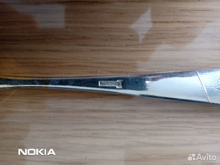 Мельхиор с позолотой столовая ложка и вилка СССР