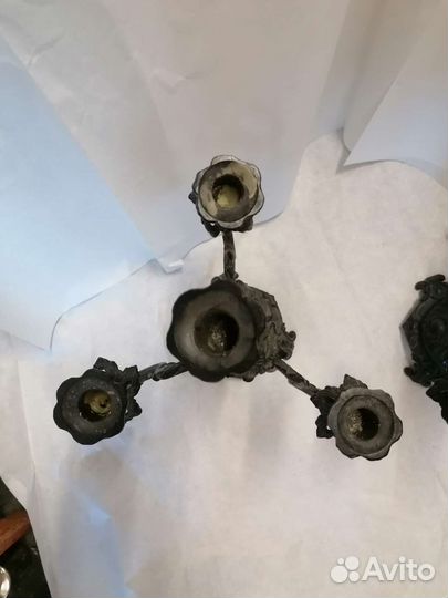 Подсвечник. Канделябр на 4 свечи.Каслинское литьё