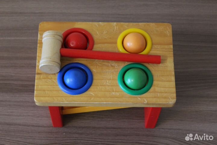 Игрушка-стучалка деревянная Горки Шарики