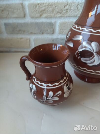 Керамический набор. Кувшин и бокалы