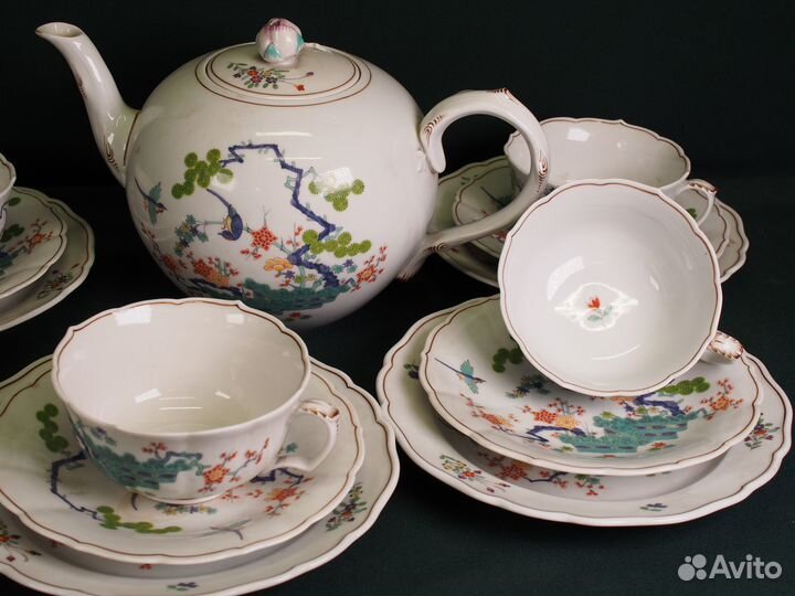 Антикварный фарфоровый чайный сервиз. Meissen