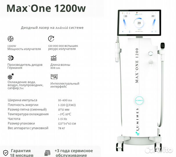 Аппарат для эпиляции «Lumines» Max One 1200