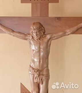 Резное распятие напольное (210 см) с Голгофой
