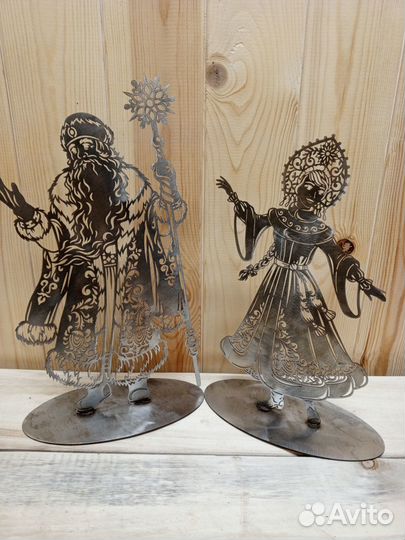 Снегурочка и дед мороз из нержавейки