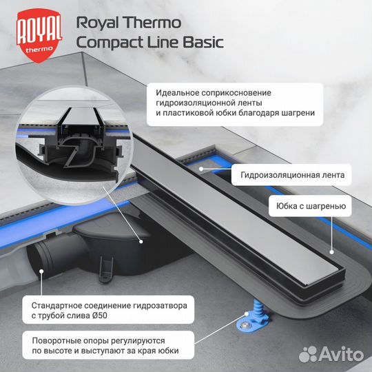 Лоток душ. 900мм Royal Thermo Compact Line Basic