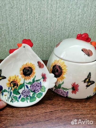 Сахарница декоративная и блюдце