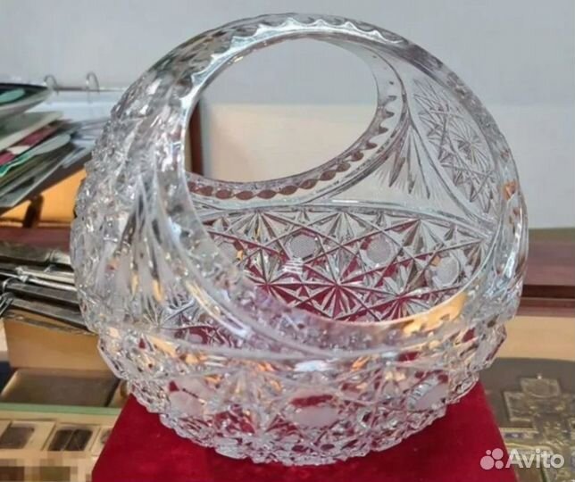 Ваза хрустальная шар, СССР размер 17см на 17см