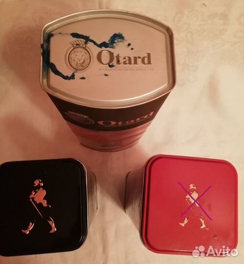 Жестяные коробки от виски и коньяка Otard vsop