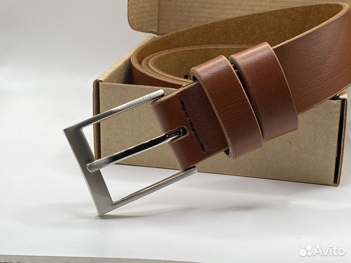Мужской кожаный ремень, ручная работа