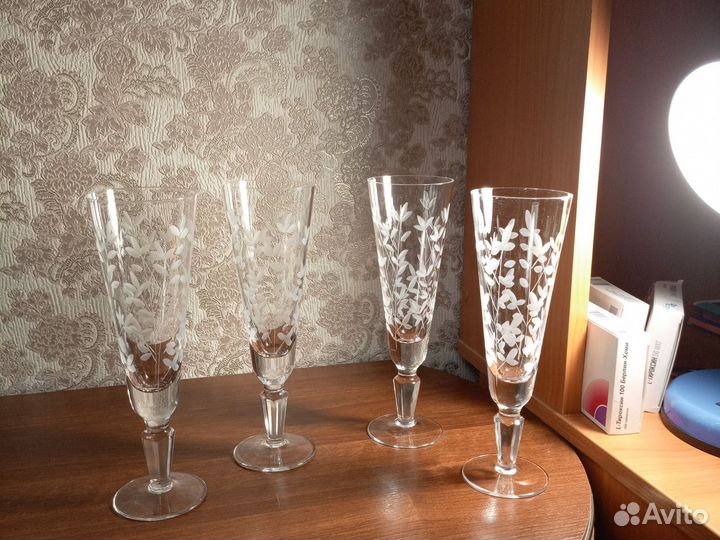 Хрустальные фужеры гусь хрустальный СССР