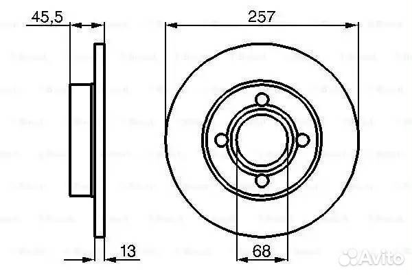 Диск тормозной audi 80 8691/100 7688 передний не в