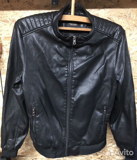 Джинсовка кожанка