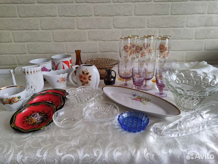 Фарфоровая, стеклянная посуда СССР