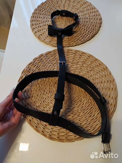 Портупея с чокером, кожа, 42