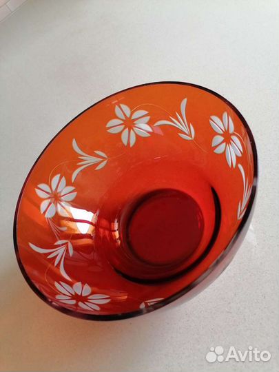 Рубиновое стекло. Салатник в коллекцию