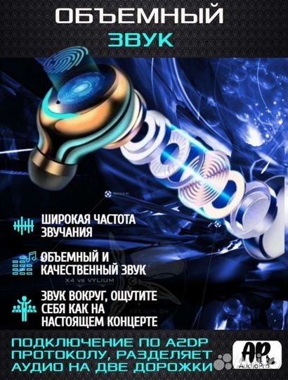 Беспроводные наушники новые