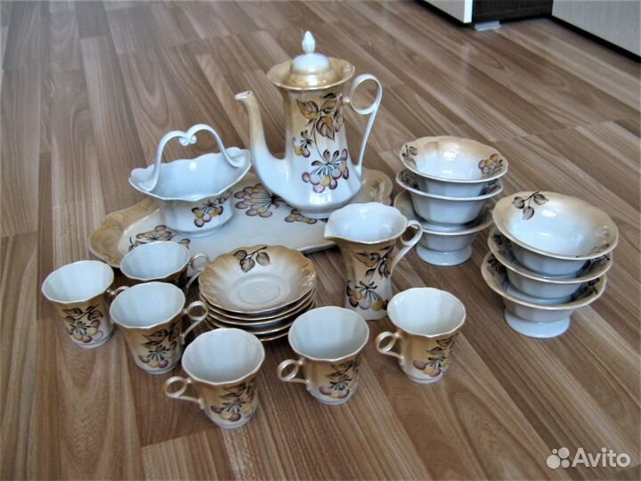 Кофейный набор с подносом, завода Коростень