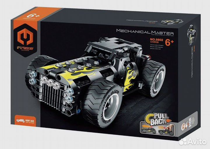 Машина игрушка Пулл бэк, конструктор