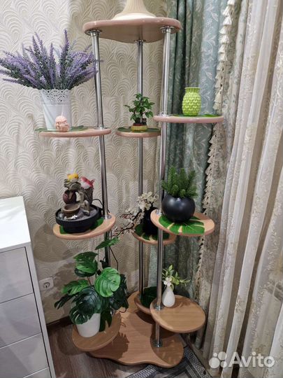 Подставка для цветов напольная деревянная