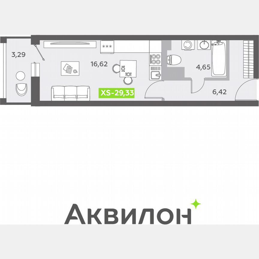Квартира-студия, 29 м², 13/13 эт.
