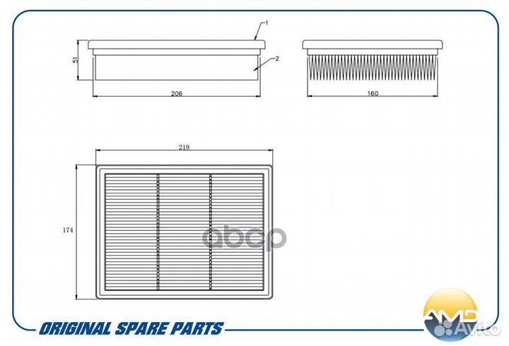 Фильтр воздушный mercedes (A II W169) (2004-201