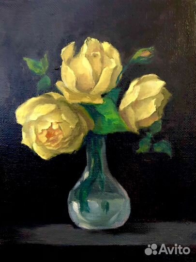 Картина маслом на холсте букет цветов