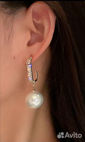 Серьги-капли с жемчугом