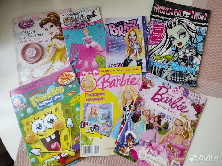 Журнал Барби, Монстр хай, Братц, Губка Боб
