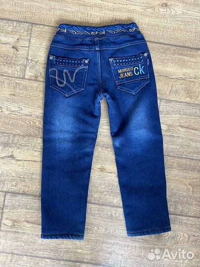 Джинсы утепленные на мальчика 6-7 лет как новые