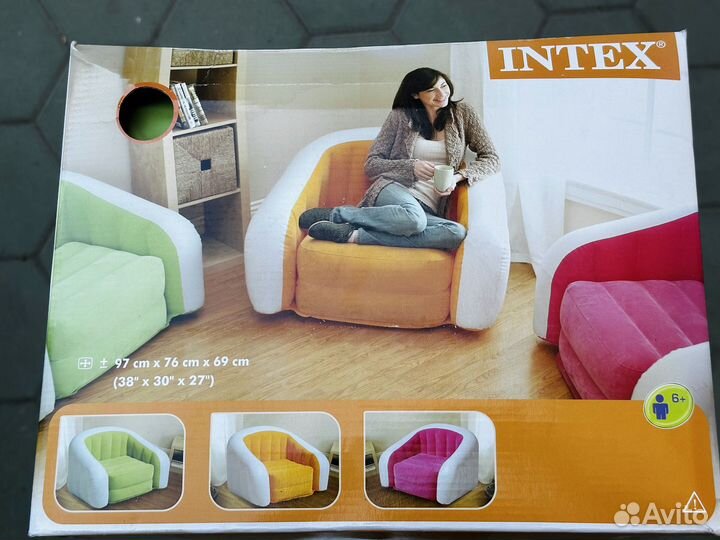 Надувное кресло intex68571 Cafe Club Chairs