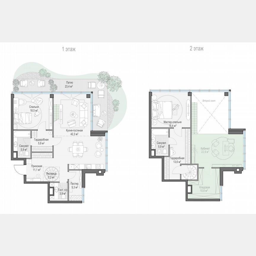 2-к. квартира, 132,8 м², 1/10 эт.