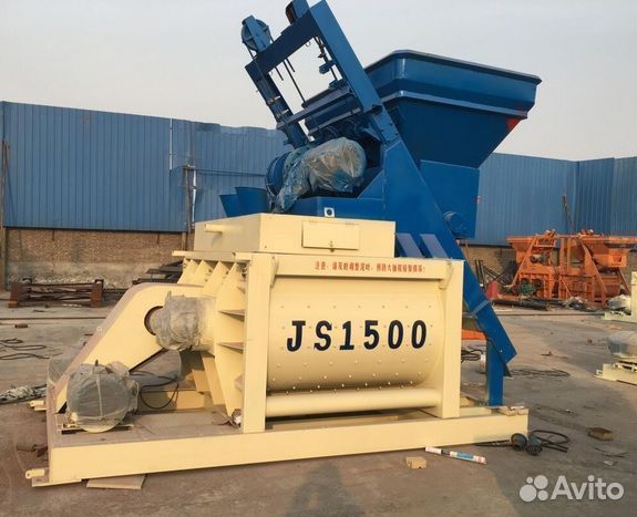 Двухвальный китайский бетоносмеситель JS1500