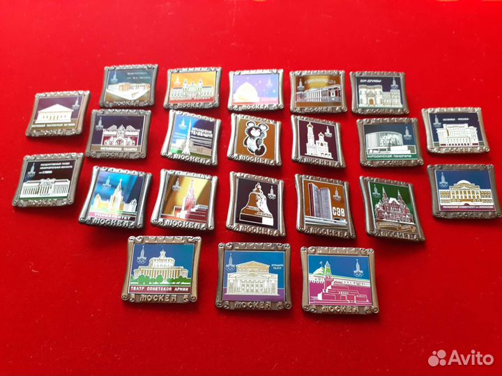 Полный набор значков Олимпиада 80. Ситалл. Здания