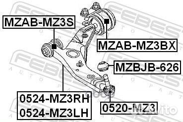 С-б.пер.рычага mazda 3 BK 2003-2008 зад