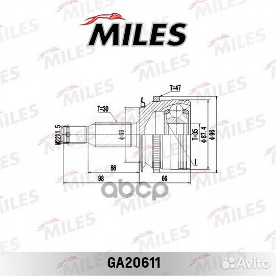 Шрус наружный GA20611 Miles