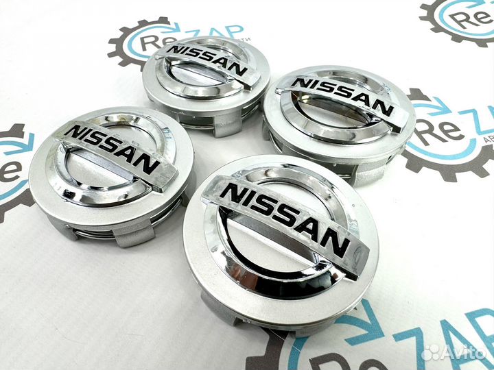 Колпачки (Заглушки) Nissan 62мм серебро