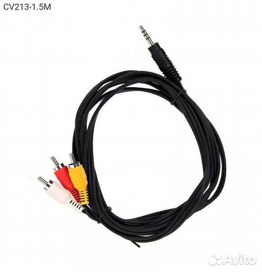 Аудиокабель vcom Jack 3.5 (M) - 3хRCA (M) 1.50м